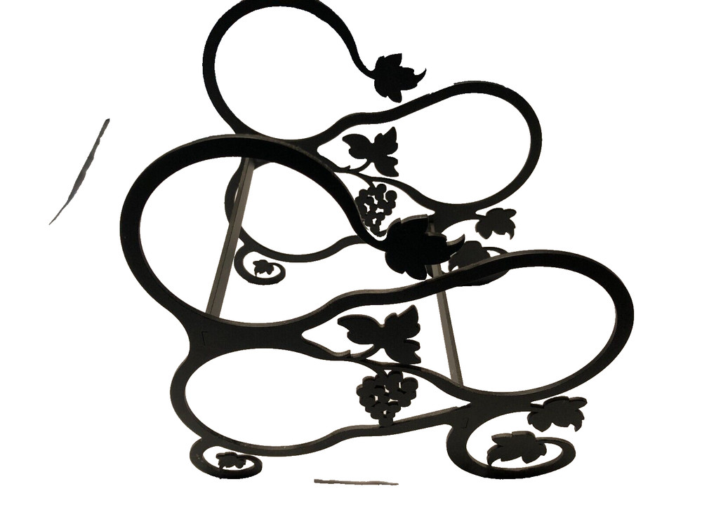 Table top metal wine rack - holds 3 bottles