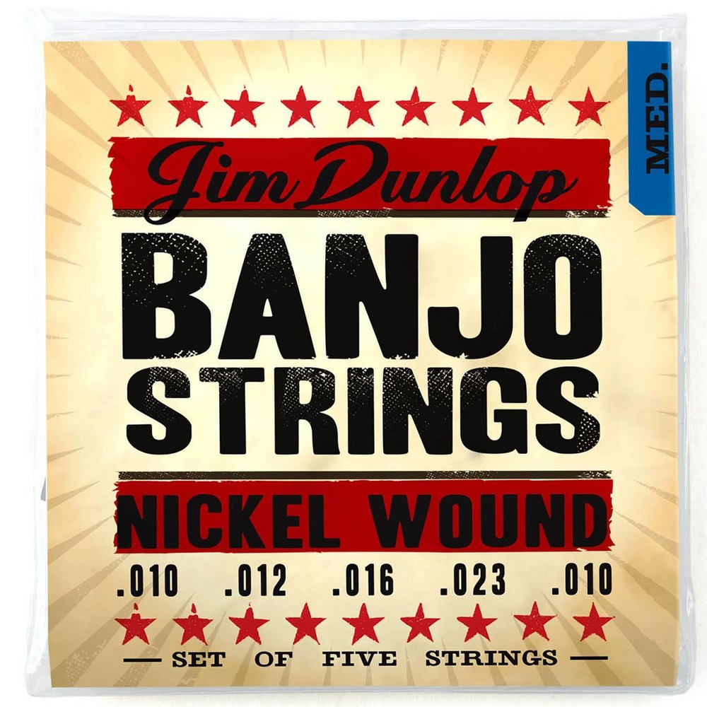Dunlop DJN1023 Americana Series Banjo Strings - Medium, Loop End, 5-String Set