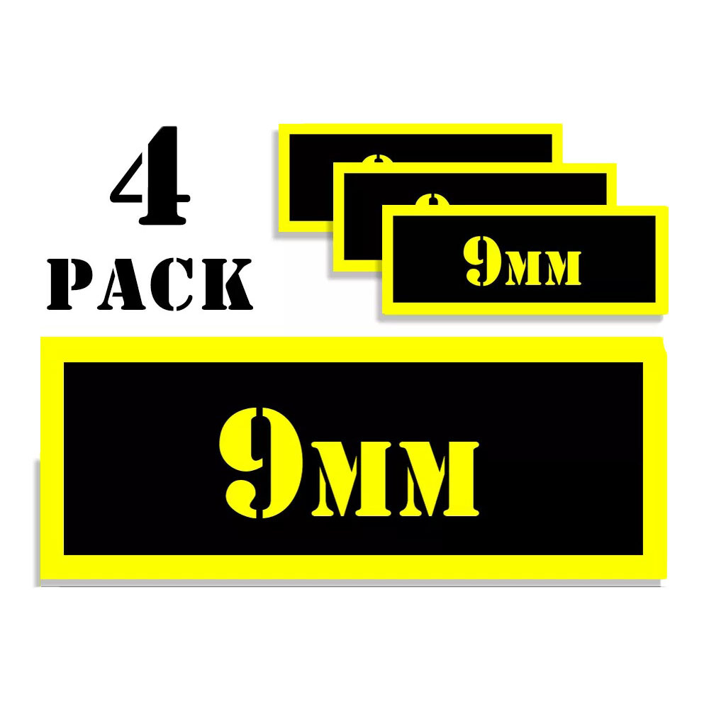 9MM Ammo Can Labels Sticker Decal ammunition case (4 pack)