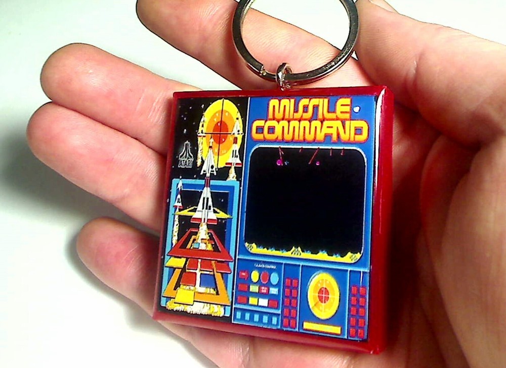 Missile Command Arcade Coin Door accessory Keychain