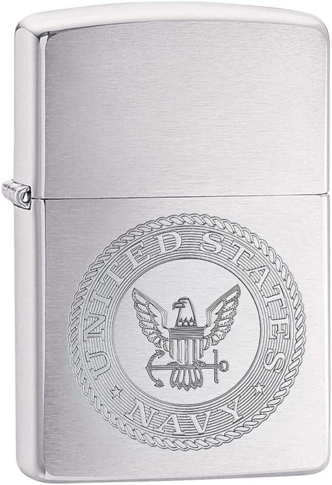 Zippo Navy Brushed Chrome 29385