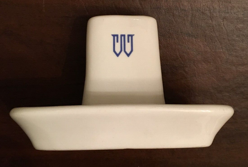 VINTAGE CERAMIC HOTEL MATCH BOX HOLDER - UNKNOWN TOP MARK