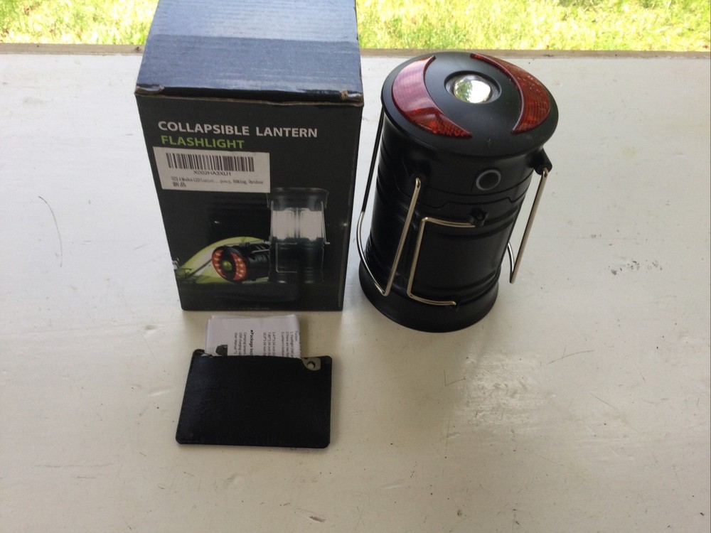 CAMPING LANTERN FLASHLIGHT AND BEACON Two In One With Box