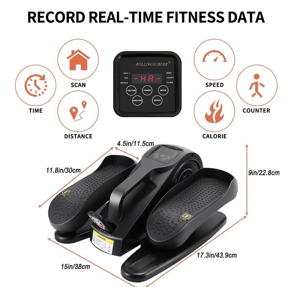 Rollersurfer - Under Desk Elliptical Machine Adjustable Speeds Elliptical