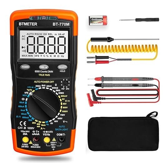 Digital Multimeter 6000 Count TRMS Auto Ranging AC DC Volt Amp Ohm Capacitance T