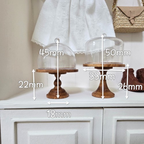 Miniature Cake Stand Set – Hinoki Wood (2 pcs)