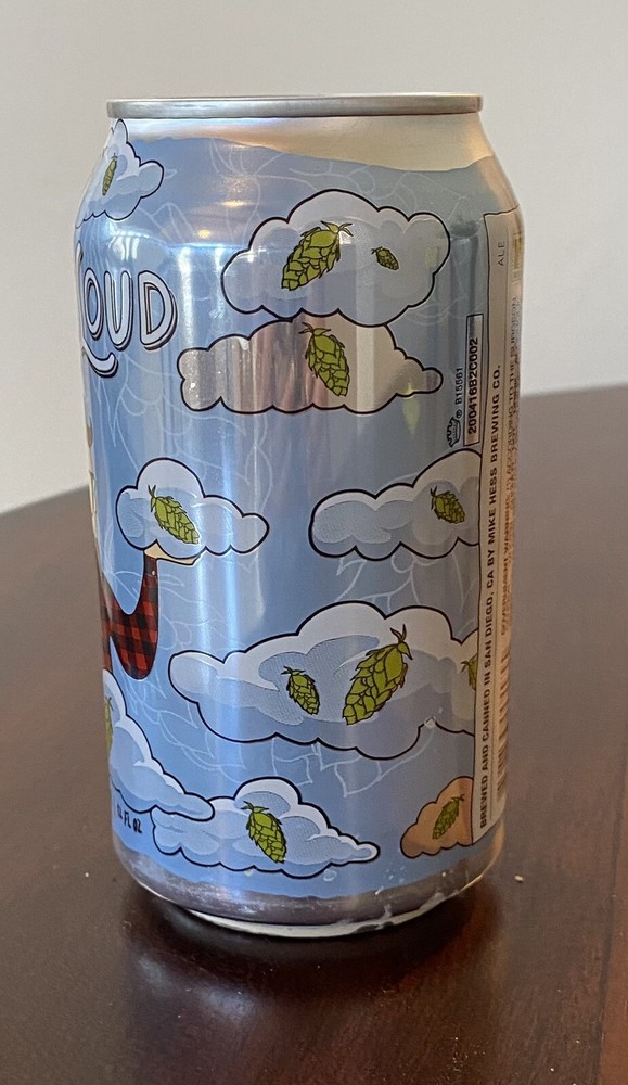 Hess Brewing Hop Cloud Hazy IPA Empty Beer Can Bottom Opened