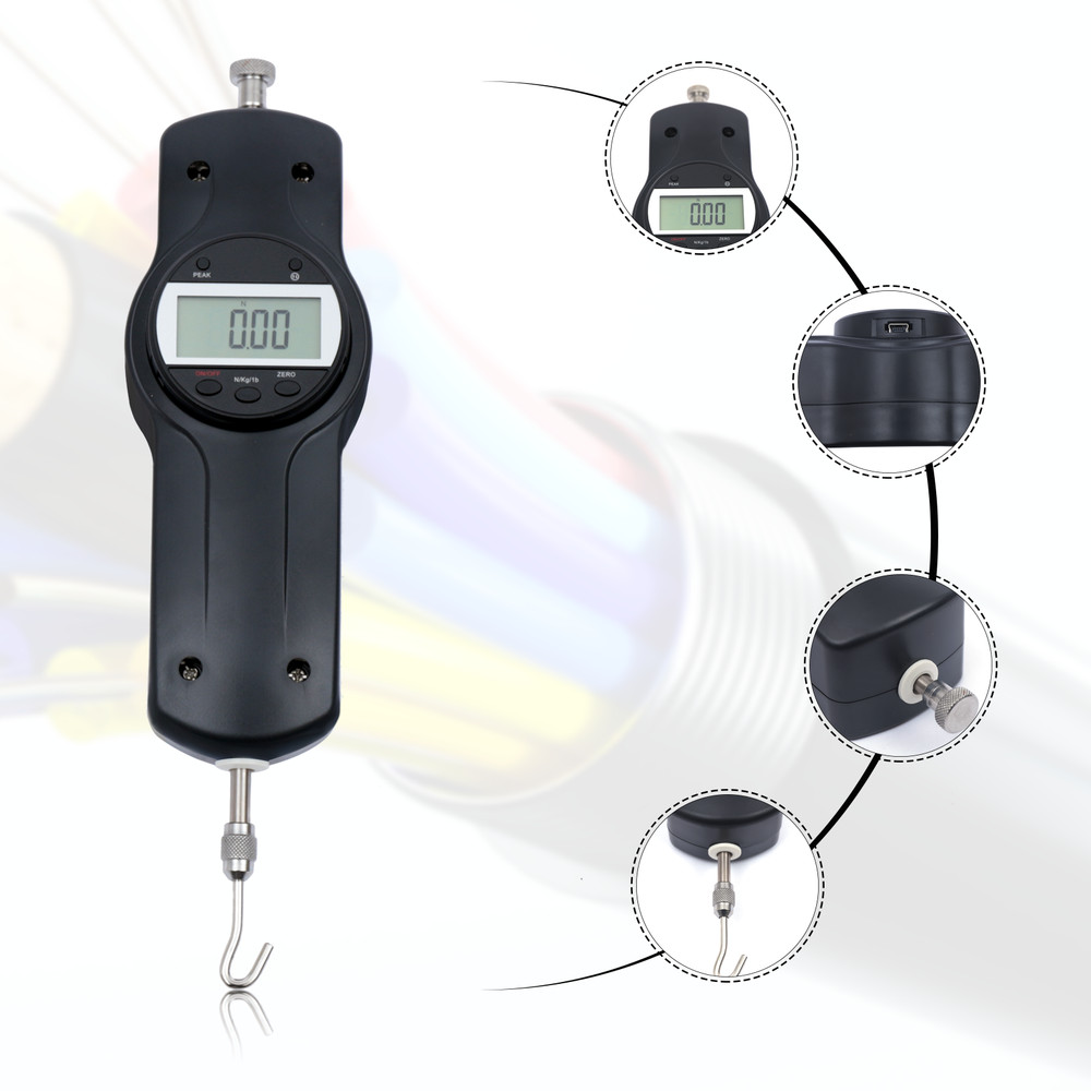 Digital Force Gauge Push & Pull Force Meter Tester Dynamometer Tool 110LBS USA