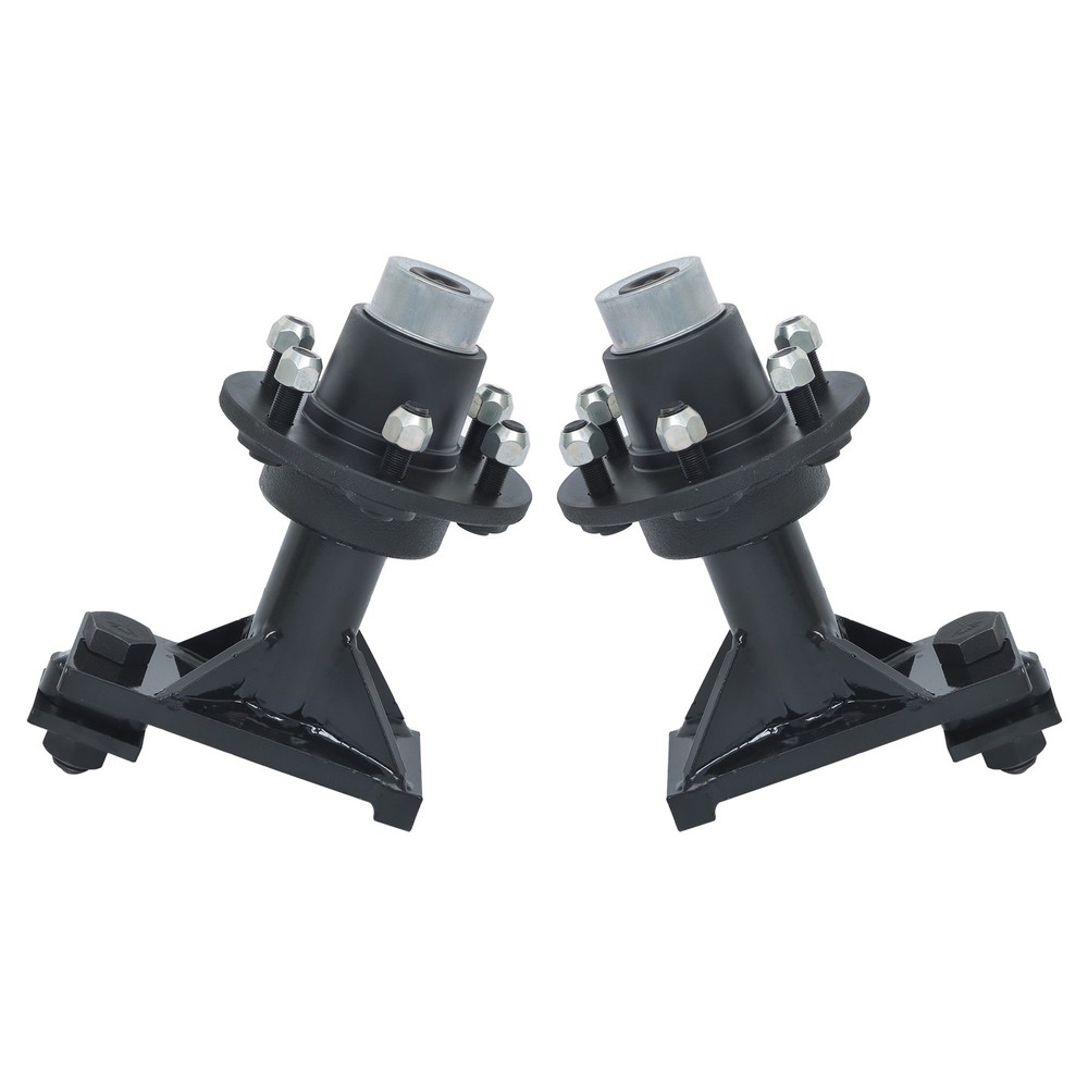 Pair of 6 × 6.5 Lug 8000LBS Shipping Container Wheels and Bolt-On Spindle Kits