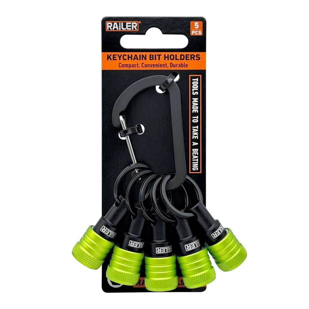 Bit Holder Keychain 5pc - 1/4inch Hex Shank Bit Holders Quick Release Bit Holder