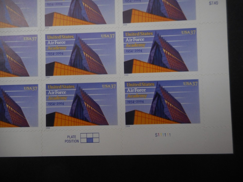 Scott 3838, 37 cent, U.S. Air Force Academy, Sheet