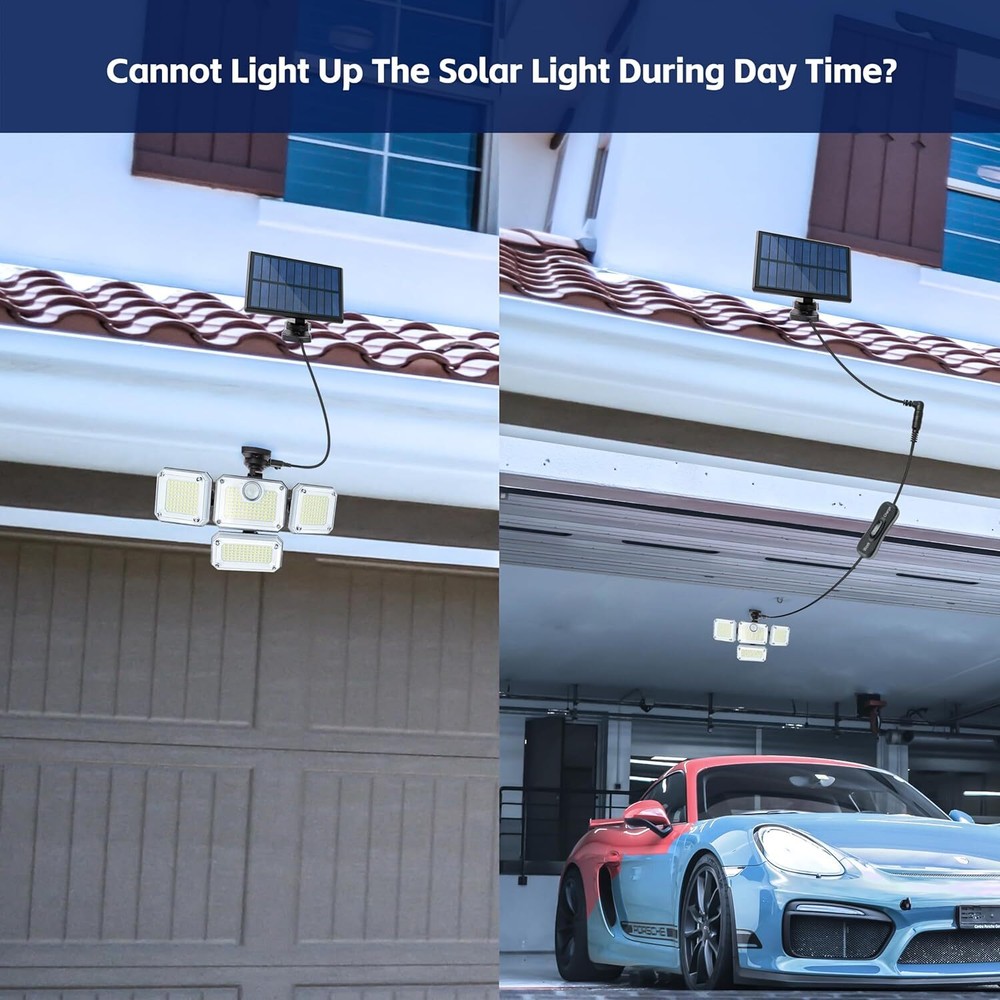 4 Pack Solar Lights Outdoor 5000LM Waterproof Motion Sensor Security Wall Lamp