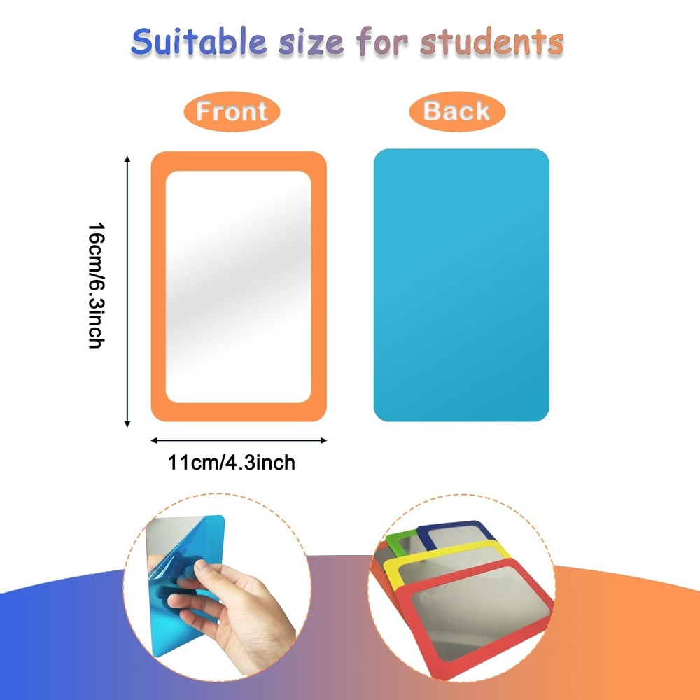 Shatterproof Small Mirrors 5Pcs Round Corner DIY Bathroom
