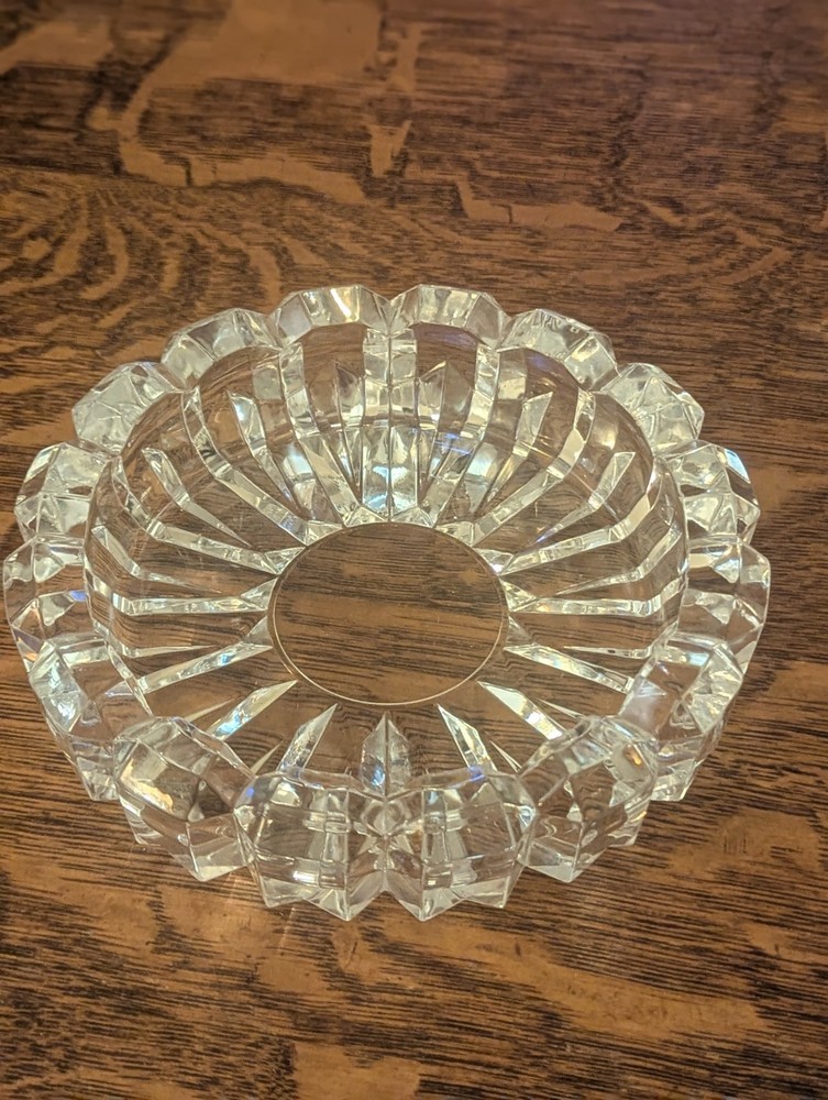 Large Crystal Ashtray 6 Inch Diameter