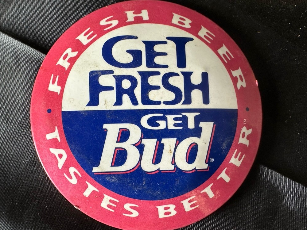 80s Pin Back Button Get Fresh Get Bud ￼ 3 Inches