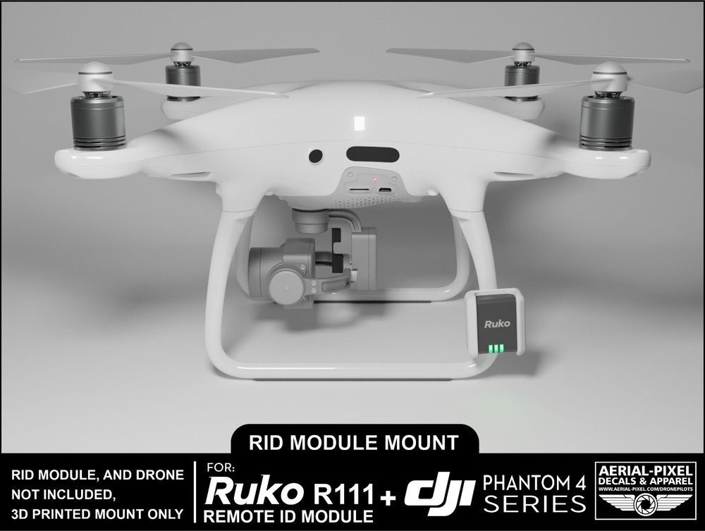 DJI Phantom 4, 3 & 2 Series Ruko R111 Remote ID Module Mount-Module Not Included