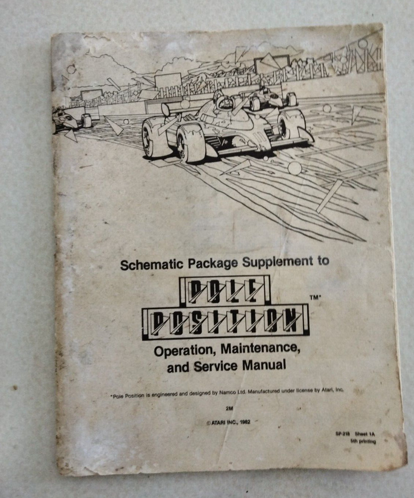 Original Atari Pole Position Arcade Game Service and schematic Manuals