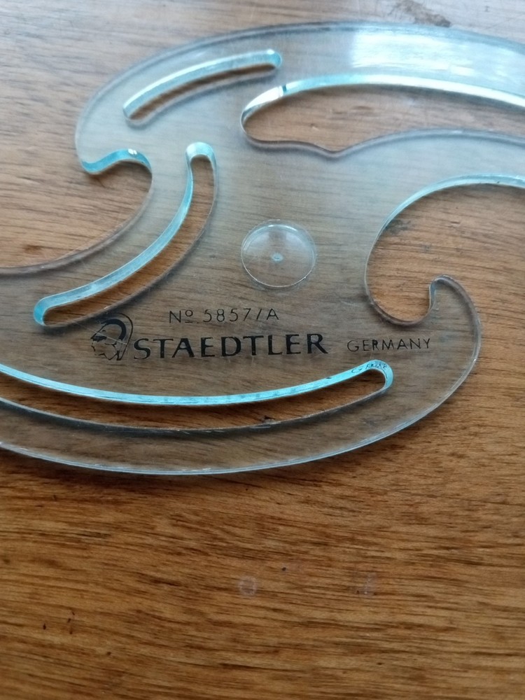 Vintage Staedtler Drafting Curves Protractor Germany