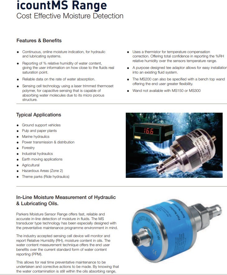 MS2204410 PARKER MS200 MOISTURE SENSOR