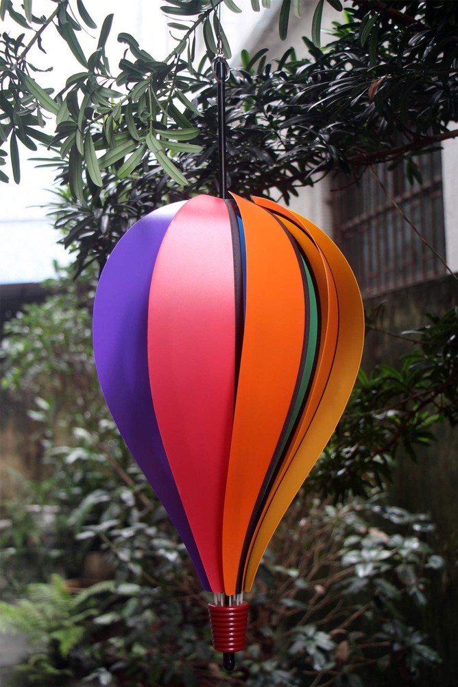 In the Breeze Rainbow Poly 10-Panel Hot Air Balloon 18" Rainbow Poly