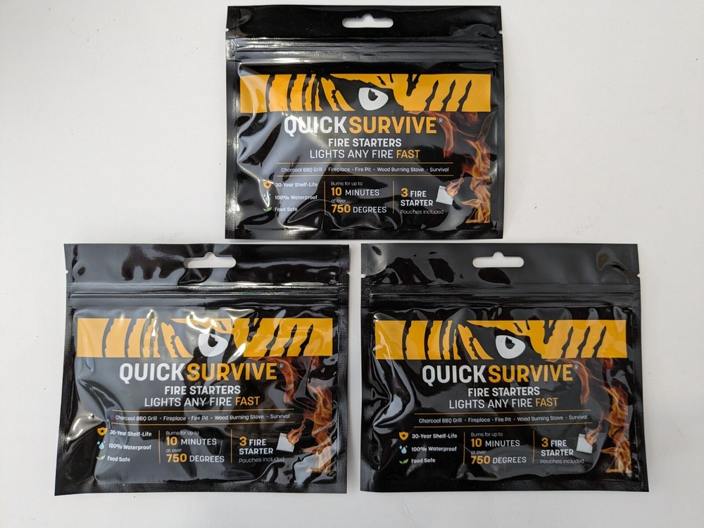 QUICKSURVIVE All Purpose Waterproof Fire Starters Campfires Fire Pit Fireplace