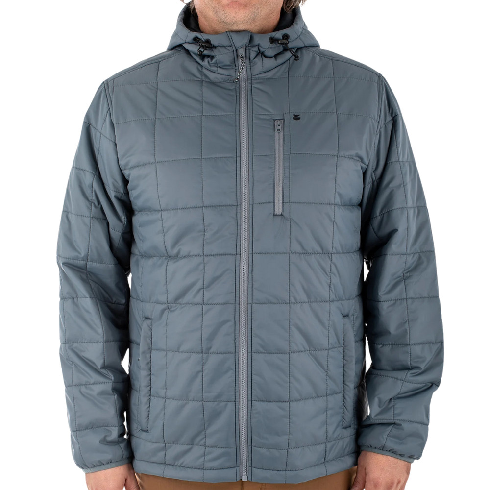 Size Medium Jetty Puffer Hooded Jacket - Storm Grey / Blue