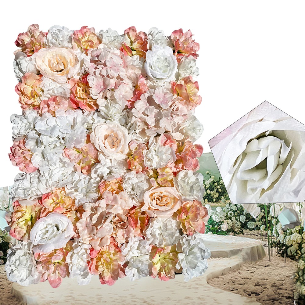 Artificial Silk Flower Wall Panel Floral Backdrop Party Wedding Decoration 5PCS