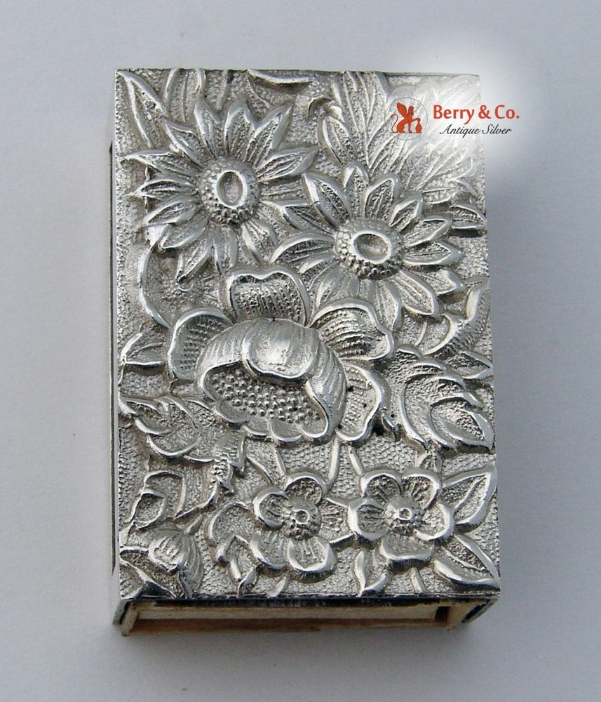 Kirk Repousse Match Safe Match Cover Sterling Silver