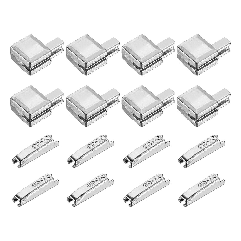 8Set Zipper Latch Slider Retainer Kits,  #8 Zipper Bottom Stoppers, Silver