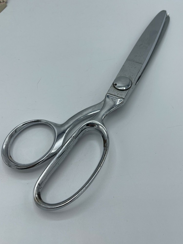 Vintage Wiss Chromium Plated Scissors 9" Pinking Sharp Box Tags