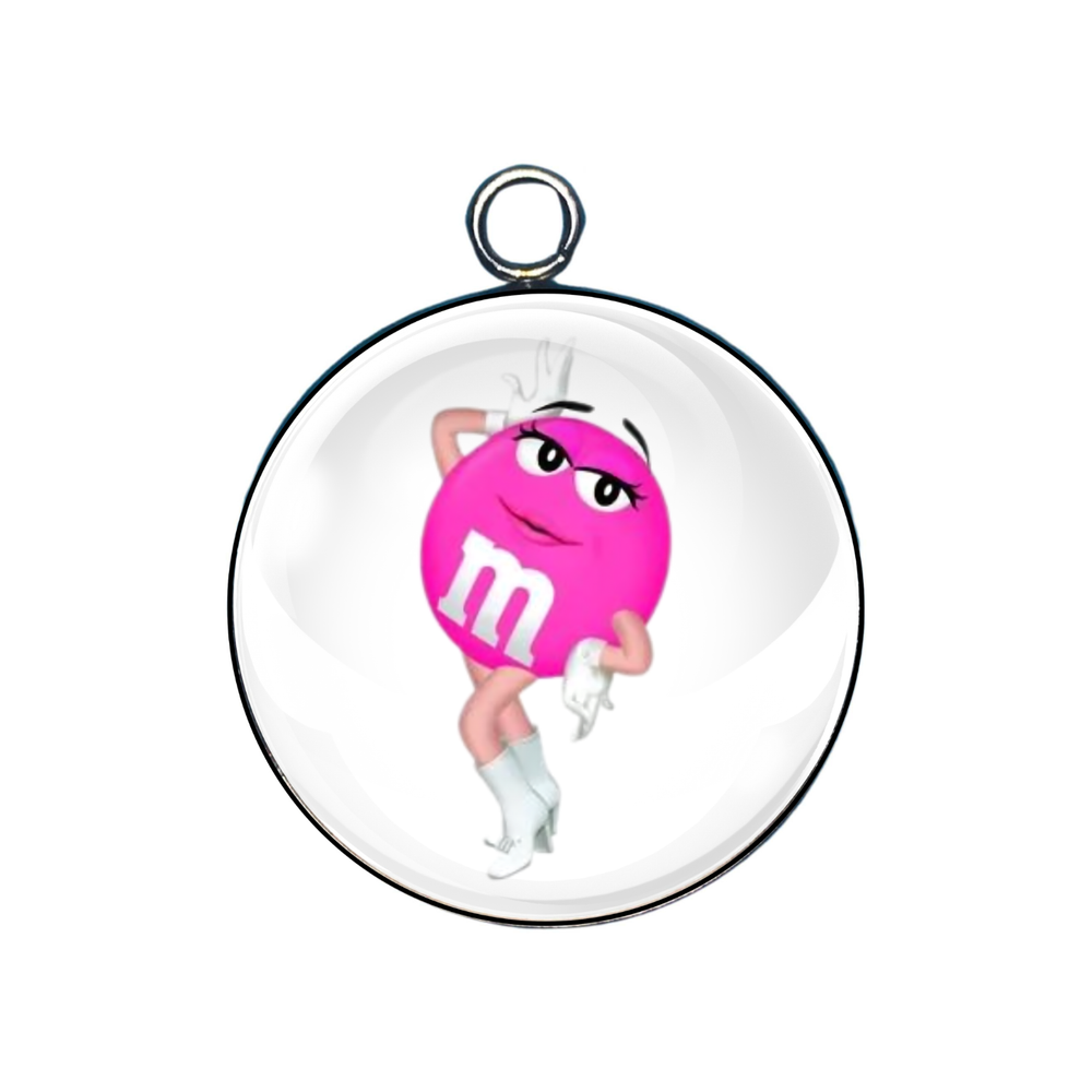 M & M Glass Cabochon Charms