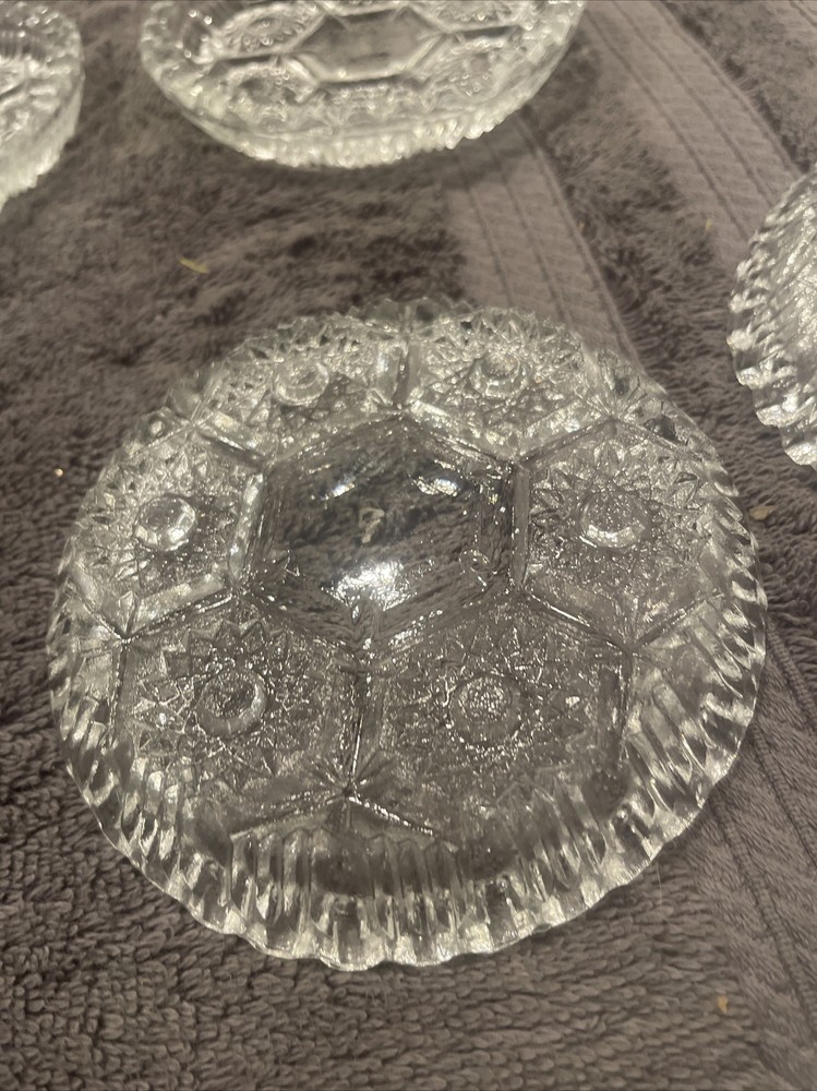 Vintage Clear Glass Ashtray 4.5” Diameter