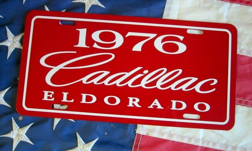 Red 1976 Cadillac ELDORADO license plate car tag 76 Caddy Eldo