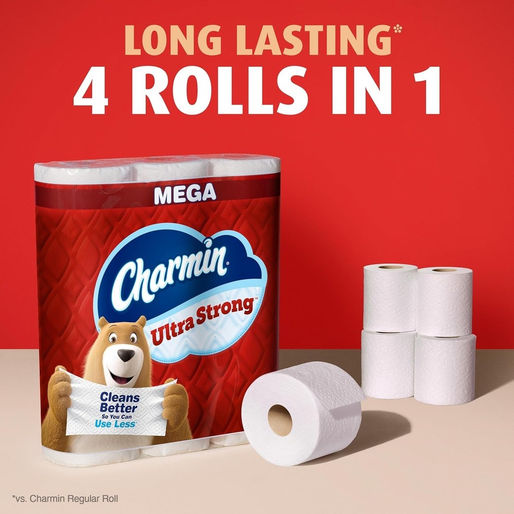 Charmin Ultra Strong Toilet Paper, 6 Mega Rolls = 24 Regular Roll
