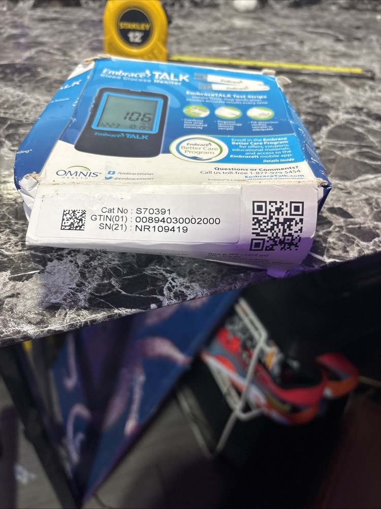 Embrace Talk Blood Glucose Meter with Damage Box