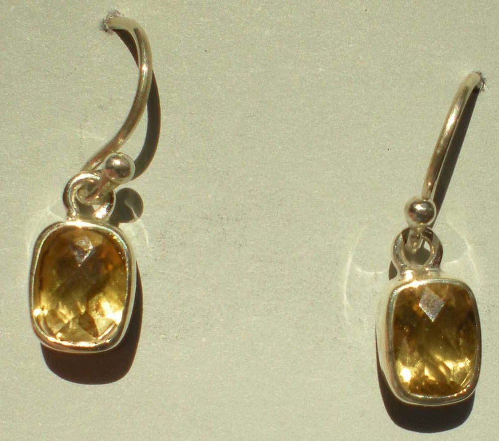 Citrine Earrings - Sterling Silver j1595