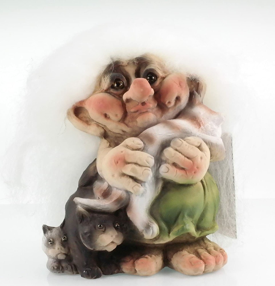 Nyform Norway Troll with Cats Figure, NEW