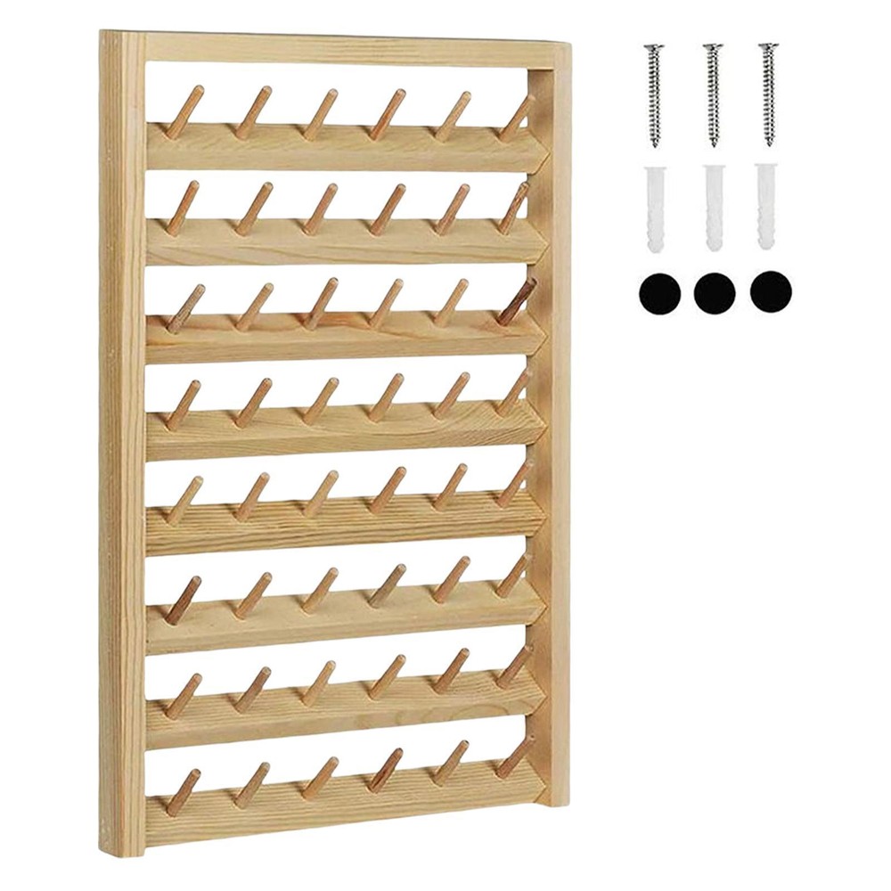 Thread Rack Wall Hanging Cone Stand Bobbin 48 Spools Shelf