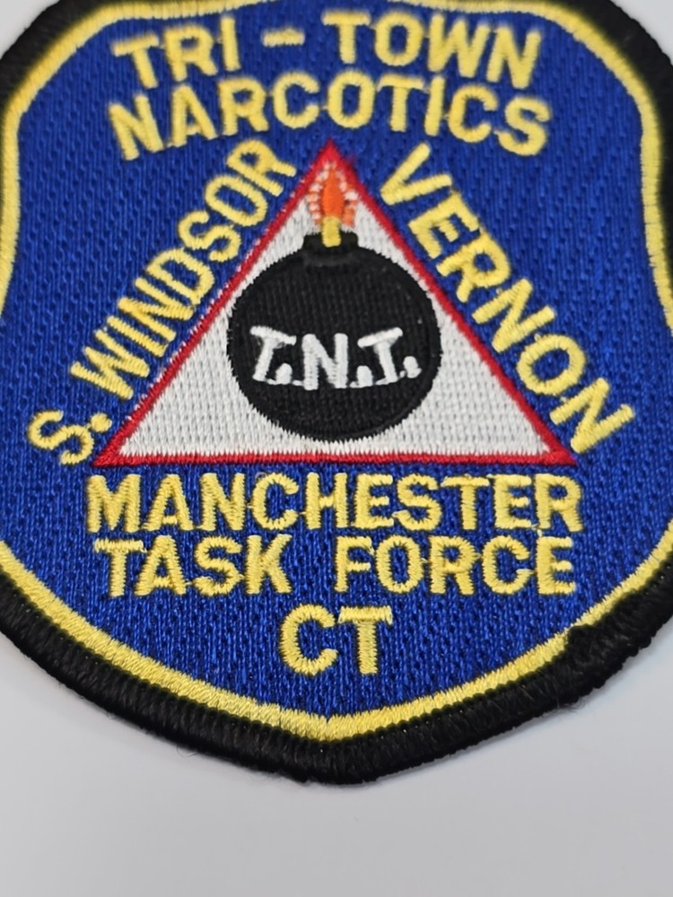Tri-Town Narcotics Task Force Iron-on Patch CT S. Windsor Vernon Manchester