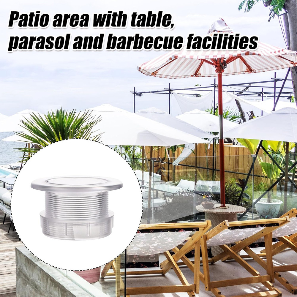 Parasol Hole Ring Plug and Cap Set, ABS Plastic Clear Thickened Patio Table Umbr