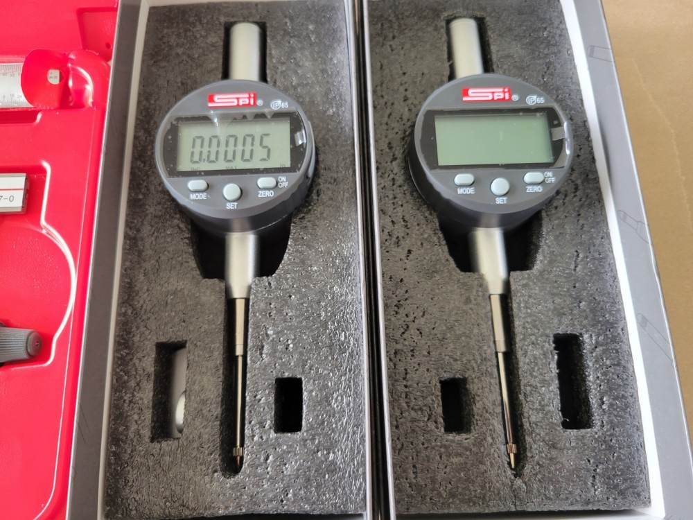 SPI MICROMETER & CALIPER SET W/ (2) ELECTRONIC INDICATORS