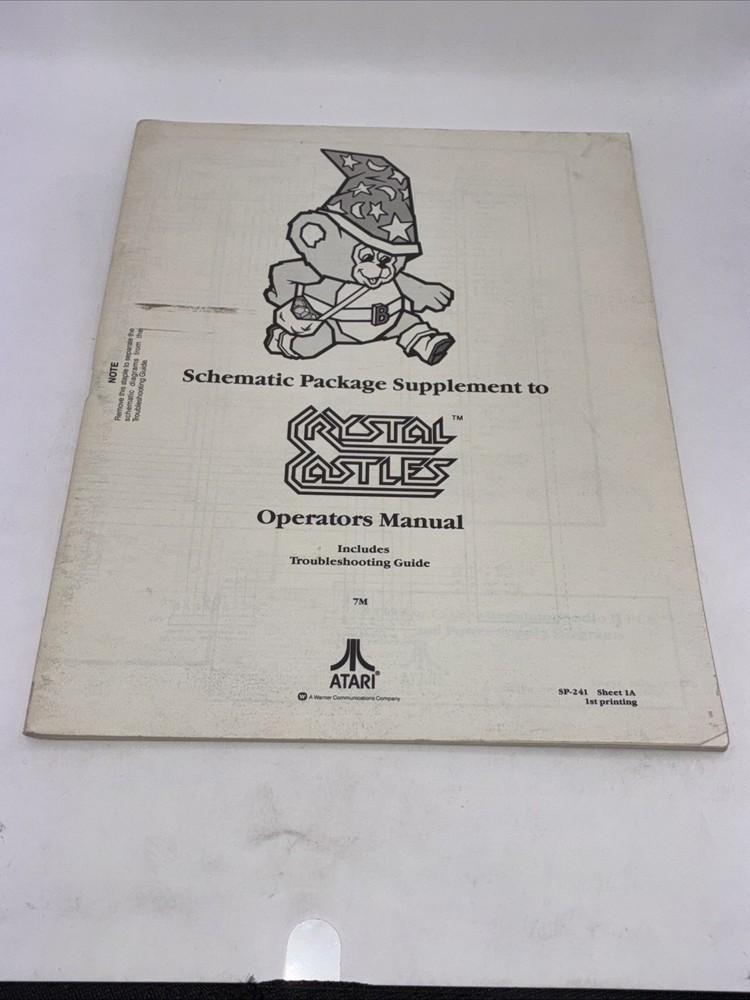 ATARI Crystal Castles Operator's Manual & Schematic Package Supplement 1983 FD13