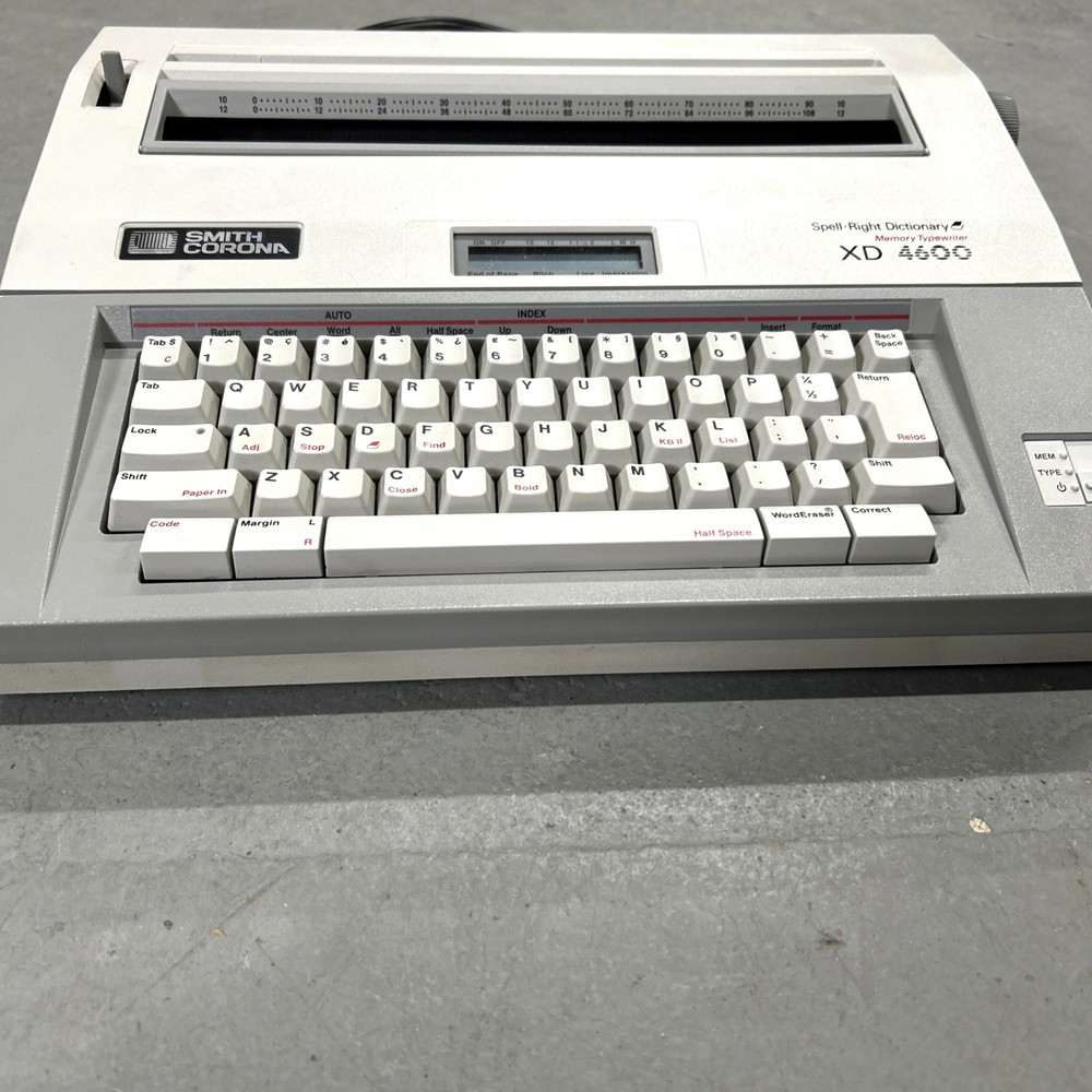 Smith Corona XD 4600 Electronic Memory Typewriter Spell-Right Dictionary Tested