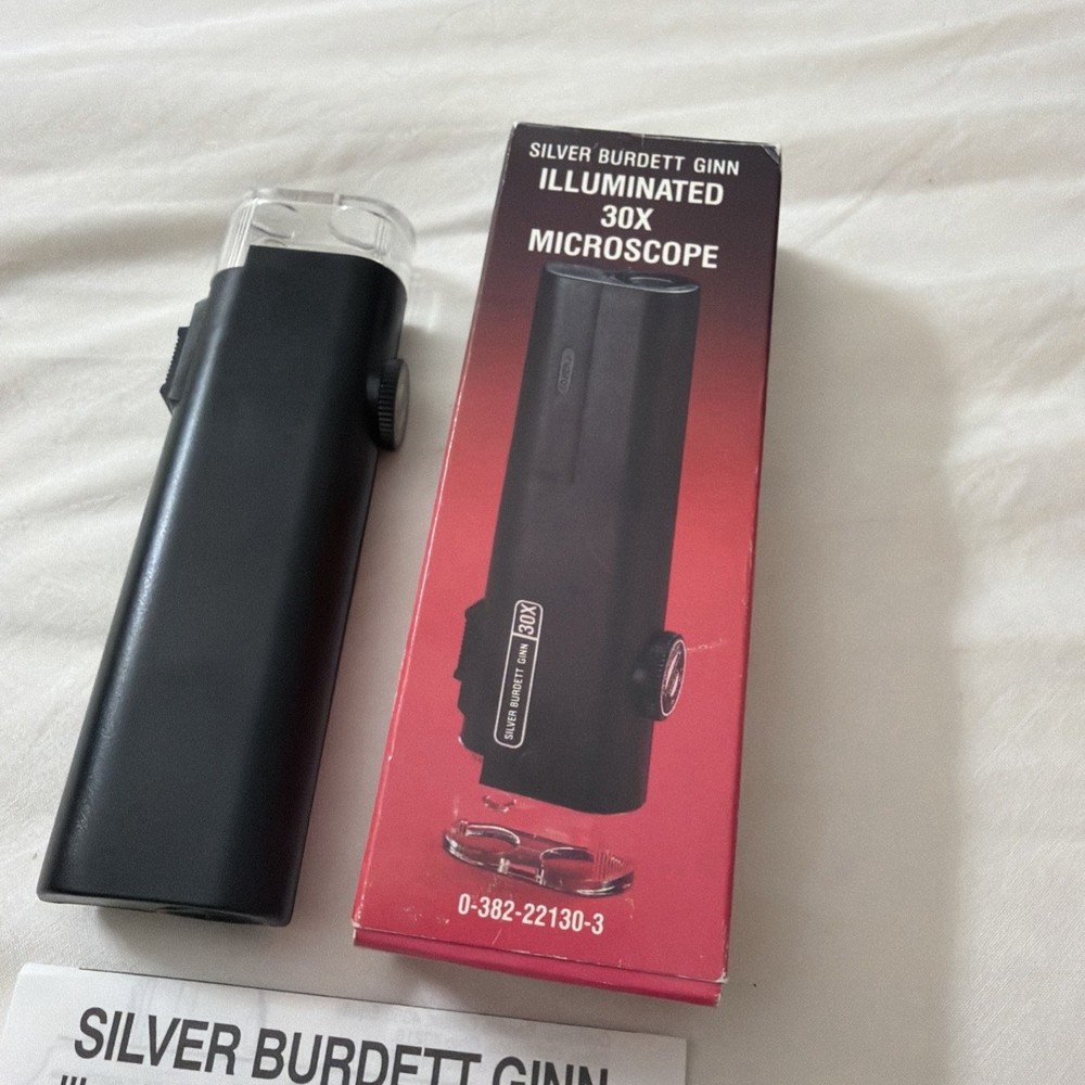 New Silver Burdett Ginn Illuminated 30X Microscope Silver Burdett Ginn