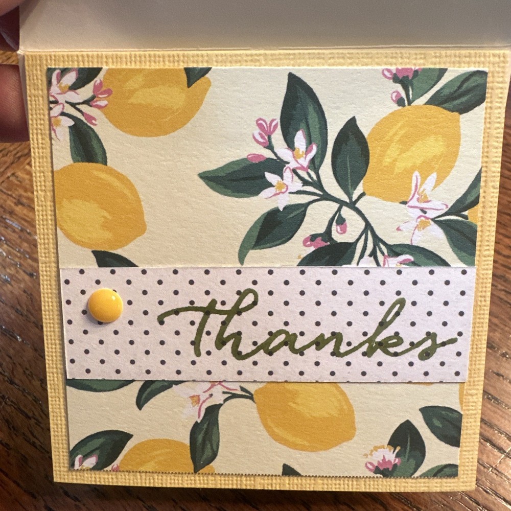 2 Handmade Mini Cards 3x3, Thank