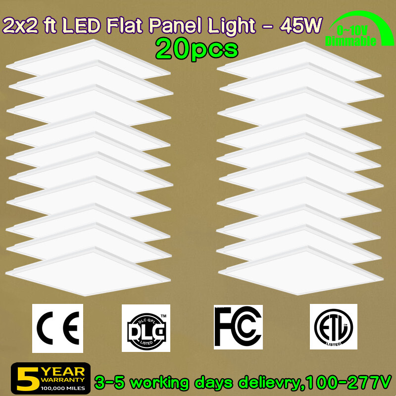 2x2 FT LED Flat Panel Troffer Light, 45W 5800LM Drop Ceiling Light, 5000K White