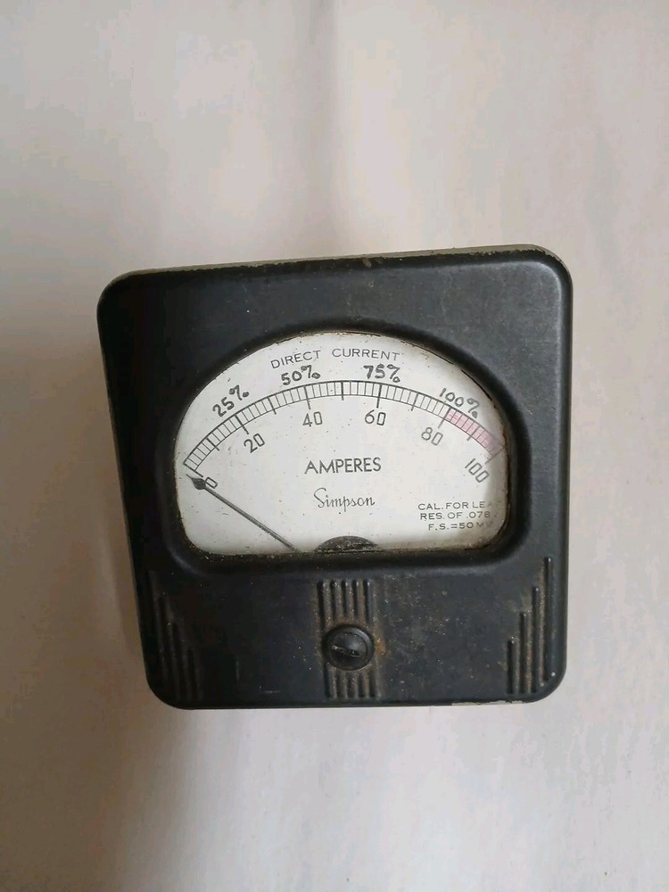 SIMPSON 50818 DC AMPERES PANEL METER