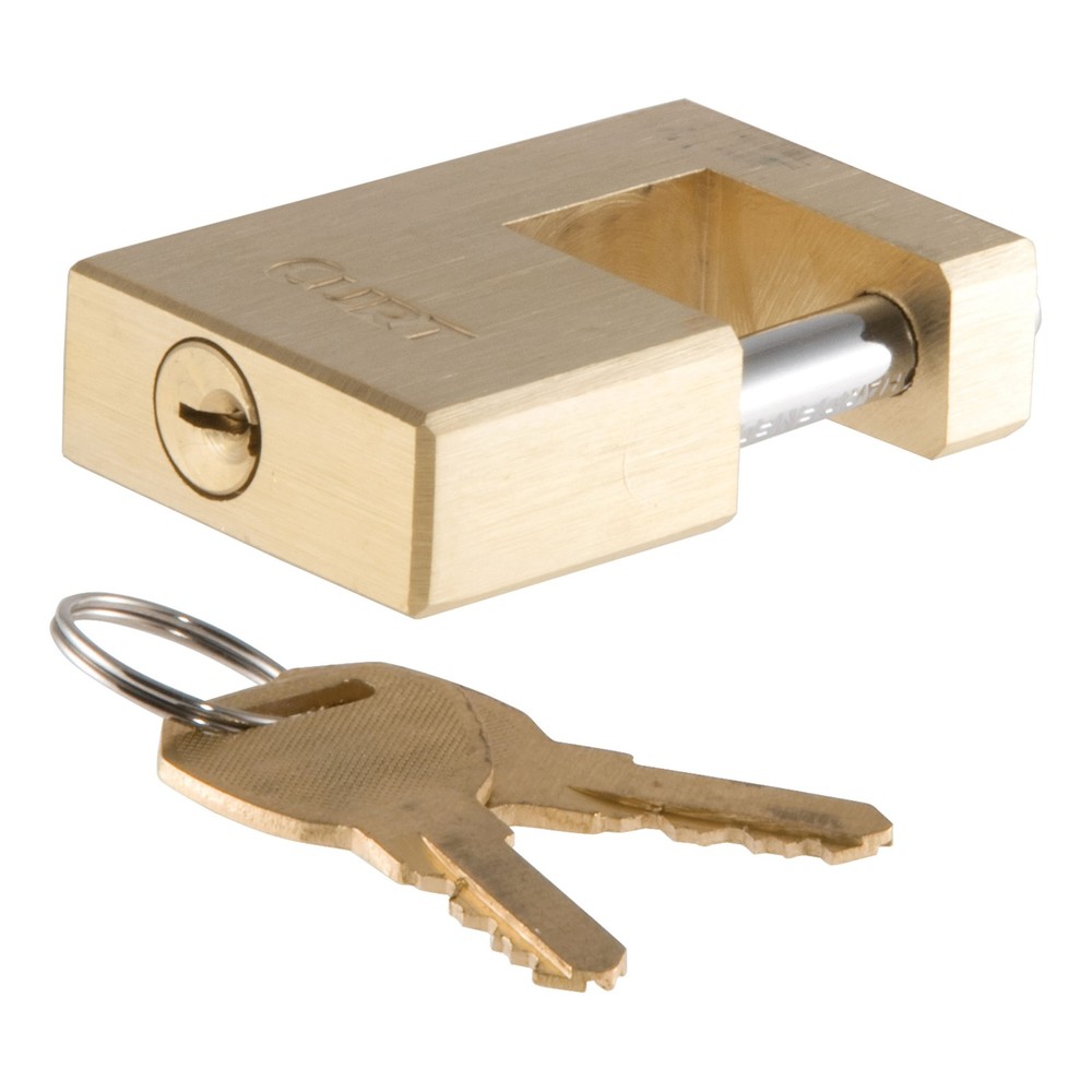 Curt-Coupler Lock (1/4" Pin, 3/4" Latch Span, Padlock, Solid Brass)