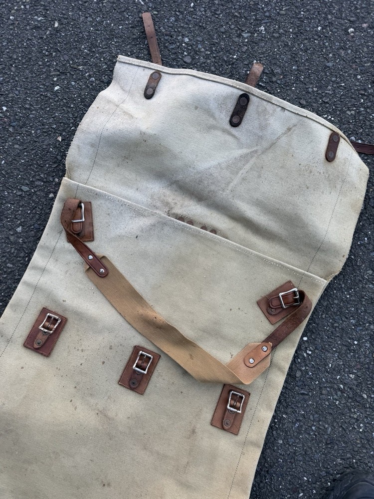 Vintage DULUTH PACK Canoe Bag Backpack Canvas & Leather Lettering Unbranded