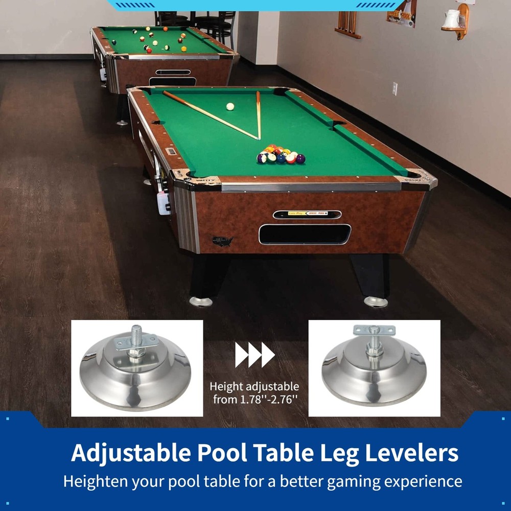 4 Pack Billiard Pool Table Leg Levelers Adjustable Height Pool Table Feet